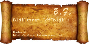 Blüttner Fábián névjegykártya